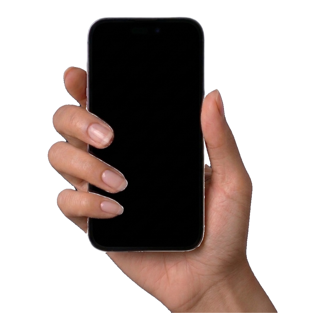 Hand hält Smartphone